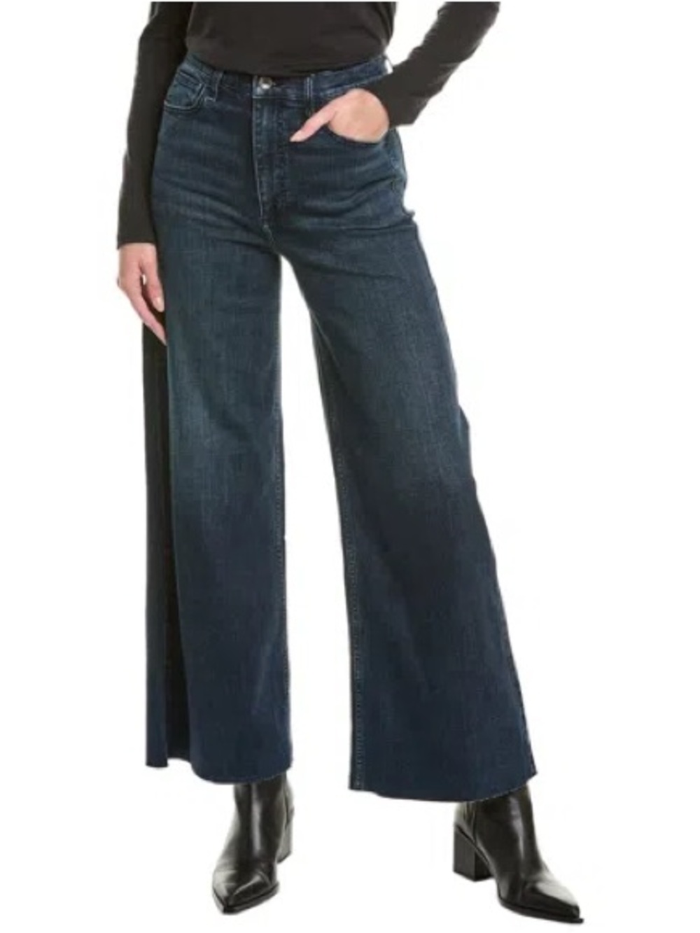 rag & bone Dark Blue Wide Leg Jeans